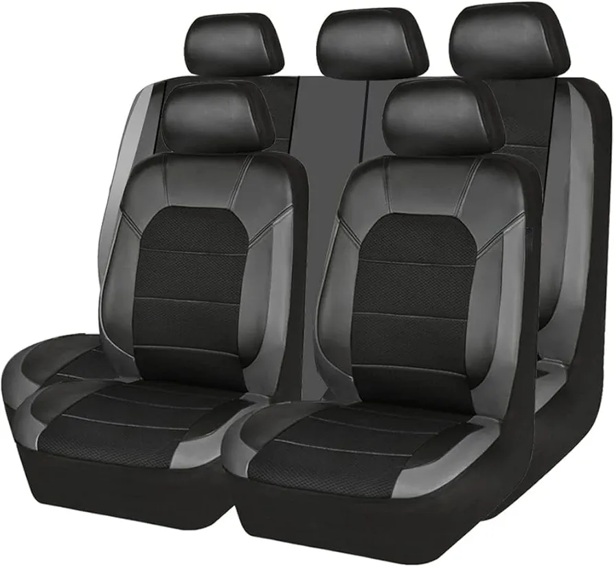 ESUKAR Fundas Asientos Coche para Mazda CX-30 2019 2020 2021 5 plazas, Universal Juegos De Cubreasientos Delanteros Y Traseros Funda De Asiento Protector Accesorios,Grey/A