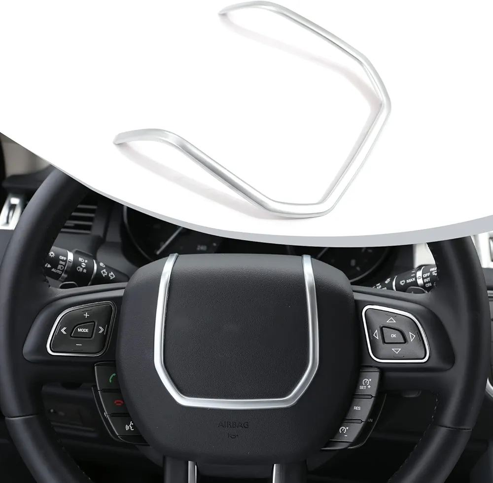 Tiras decorativas para volante de coche, ABS, color plateado mate, cromadas, para Rangerover Evoque 2012-2017, accesorio