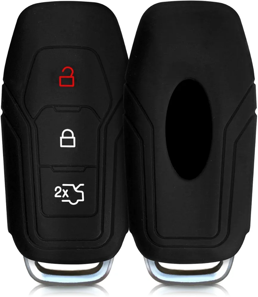 kwmobile Funda Compatible con Ford Llave de Coche MyKey de 3 Botones (Key Free) - Carcasa Protectora de Silicona para Llave de Coche - Case en Negro