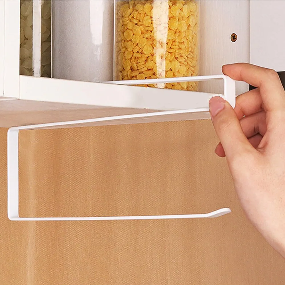 Colgador Papel Cocina, JINDIWUL 1pcs Portarrollos de Papel de Cocina,Portarrollos de Cocina sin Tornillos, Portarrollos Pared,Práctico Soporte para Rollos Debajo del Armario para Cocina, Cuarto