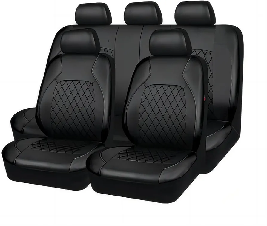 9 Piezas Fundas Asientos Coche, para Renault Scenic Scenic 3 Megane Sport Megane 2 Megane 3 Megane II Megane Scenic Cuero Protector Cubreasientos Impermeables Cómodo Seat Cover Interior Accesorios