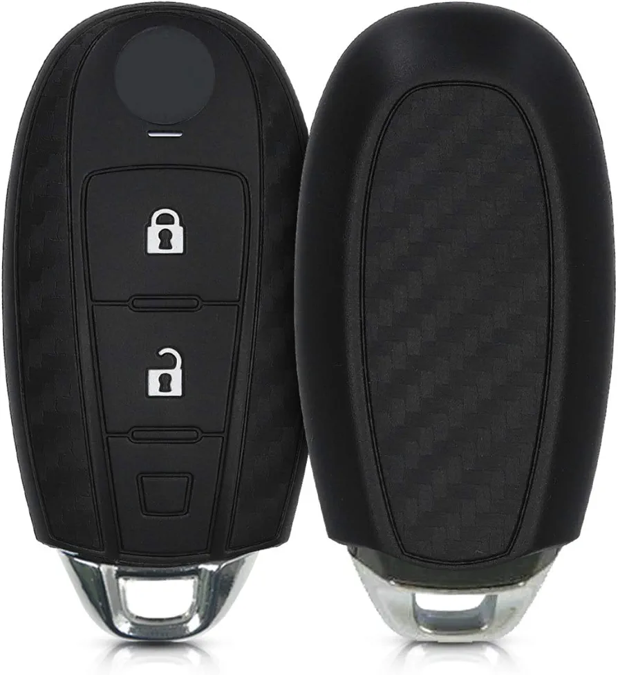 kwmobile Carcasa Compatible con Llavero de Suzuki Sport Llave de Coche Keyless Go de 2 Botones Funda - Funda para Mando de Coche de Silicona - Negro