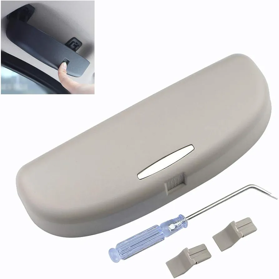 LFOTPP X1 X3 X5 X7 New 3er 5er 6er 7er Estuches de Gafas para Coche Gafas Caja Organizador Gafas de Sol Funda de Gafas Interior Accesorios (Gris)