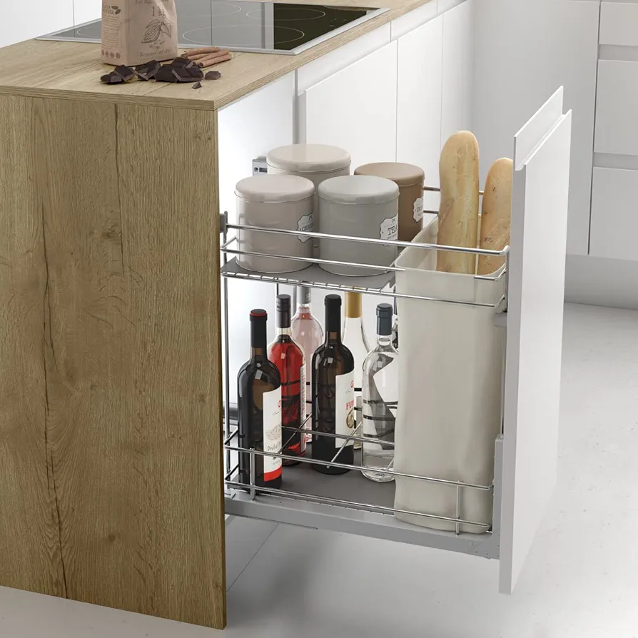 Menage Confort Botellero panero para mueble bajo de cocina de ancho exterior 300mm