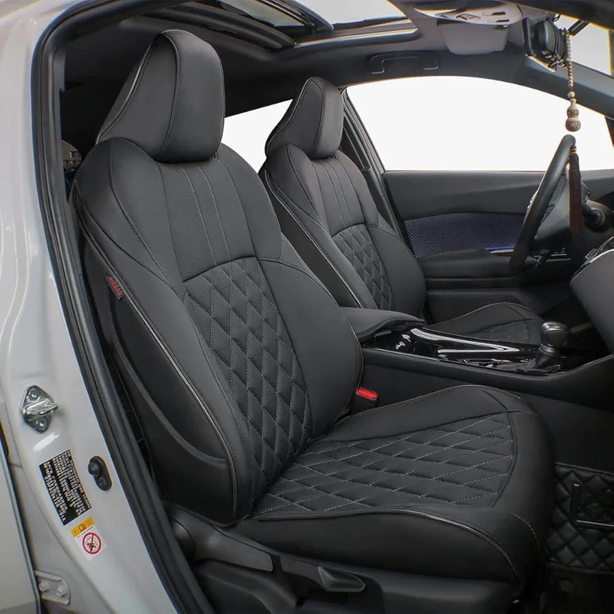 Easeadd Cuero Fundas de Asiento a Medida para Funda Asiento Toyota CHR Accesorios 2017 2018 2019 2020 2021 2022 Dynamic Business Distinctive Graphic Gr-Sport Collection - Negro