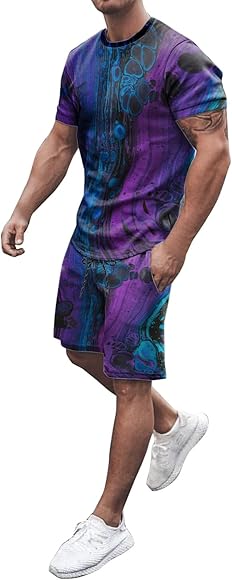 Traje deportivo para hombre, traje de chándal para fútbol, ropa deportiva de 2 piezas, traje corto de verano, camisetas + pantalones cortos, juegos de ocio, fitness, gimnasio, correr