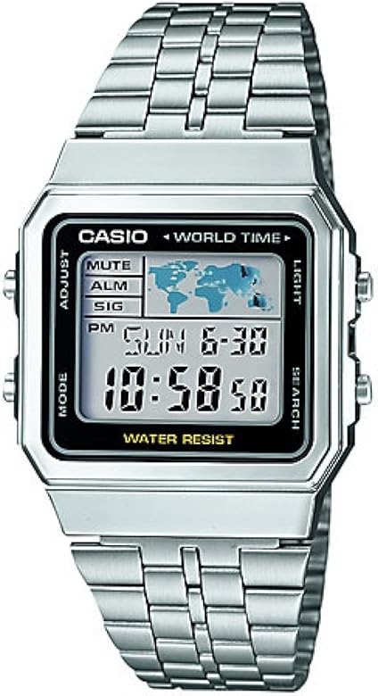 Casio Reloj Digital para Hombre de Cuarzo con Correa en Acero Inoxidable A500WEA-1EF