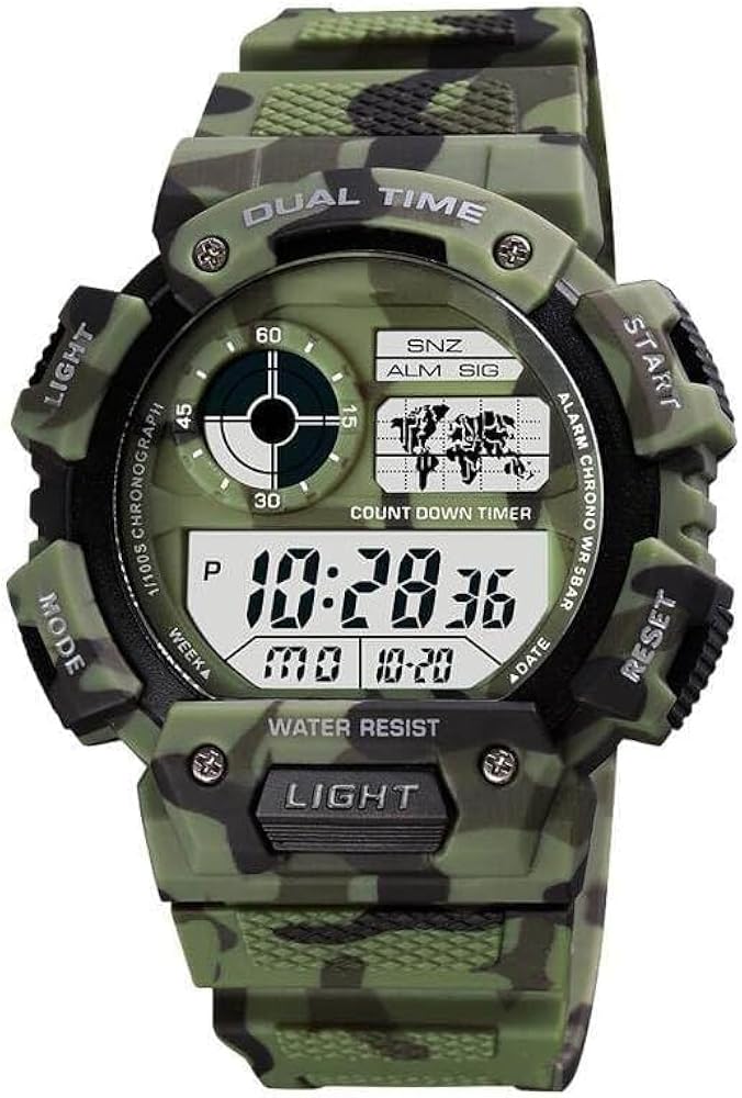 Tevimpeya Reloj digital para hombres, adolescentes, estudiantes, resistente al agua hasta 5 ATM, reloj de pulsera deportivo al aire libre