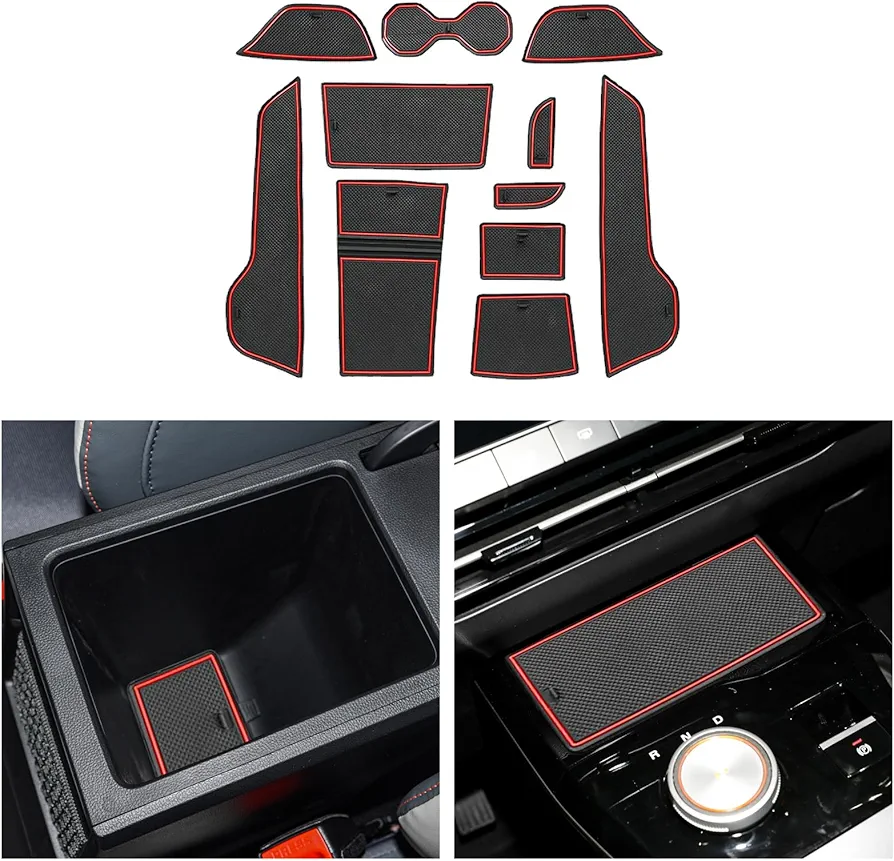 CDEFG Compatible con MG4 MG 4 EV Eléctrica 2022 2023 2024 Alfombrillas de Goma Antideslizantes Reposabrazos Consola Central Portavasos MG4 2024 Accesorios (Rojo)