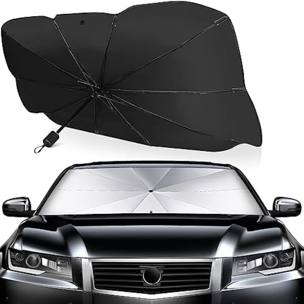Parasol Paraguas Coche Delantero 125x65cm Parasol Coche Delantero Paraguas Parasol Delantero Coche Sombrilla Parasol Tapa Sol Coche Protector Solar Coche Delantera Quitasol Coche Parasol Plegable