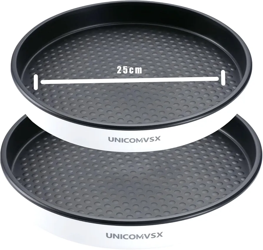 UNICOMVSX Organizador de Plato Giratorio Lazy Susan 25cm, Especiero Giratorio Plato Cocina, Organizador Giratorio para Especias e Ingredientes para Hornear (25cm 2 Pieza, Negro)