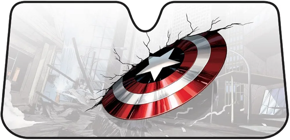 Plasticolor 003756R01 Capitán América Marvel Escudo Roto acordeón Burbuja Parasol