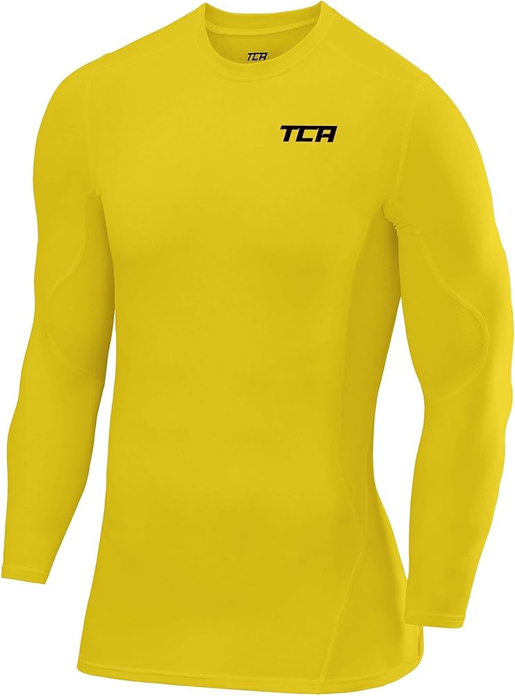 TCA Camiseta de Fútbol Manga Larga SuperThermal de Compresión para Hombre Y Niños - Cuello Redondo