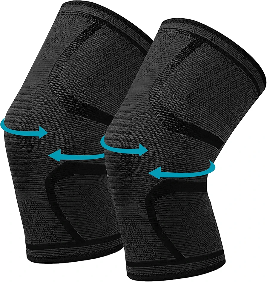 1 par de rodilleras, rodilleras elásticas transpirables para hombres y mujeres – manga de compresión antideslizante para dolor en las articulaciones, ligamento, deportes, correr (XL)