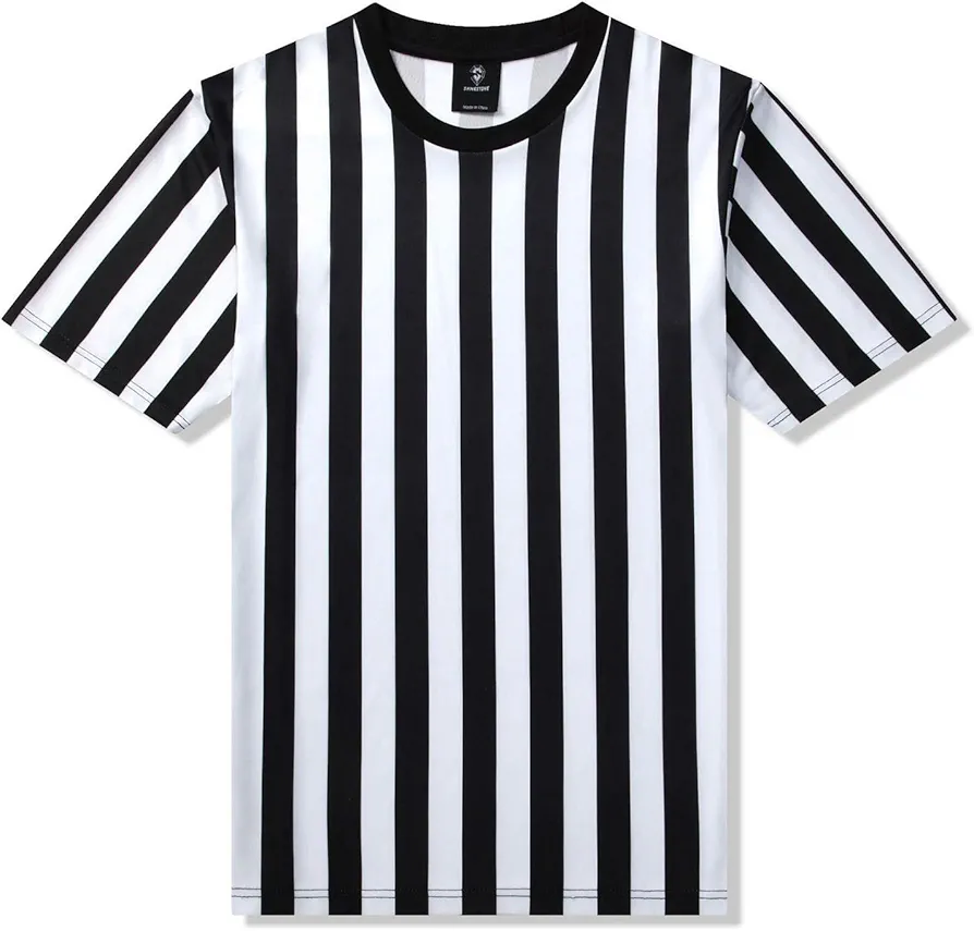 Camiseta de árbitro | Tops de árbitro | Artículos Deportivos Camiseta de árbitro para Hombre | Jersey de Rayas Blancas y Negras para árbitro de fútbol, fútbol y Deportes