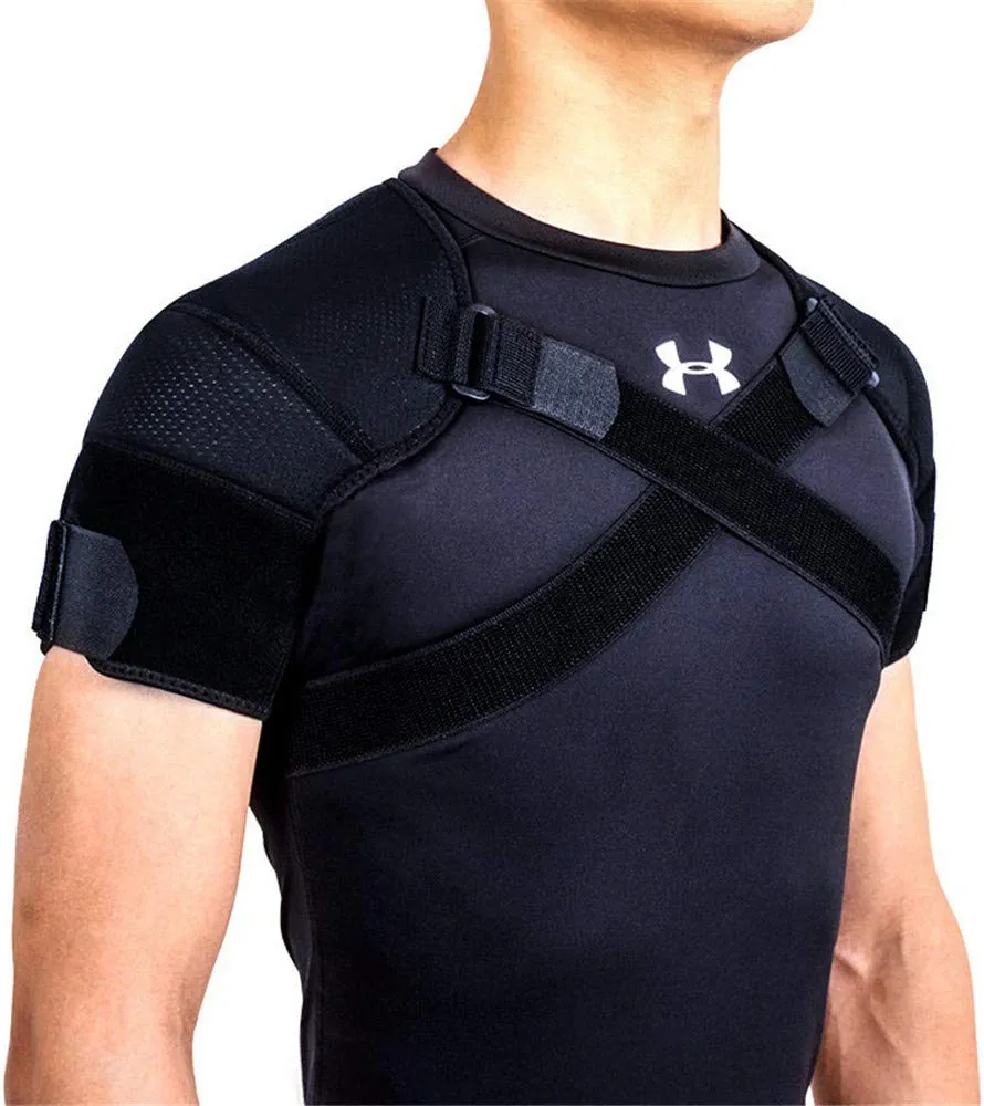BCLGCF - Brazalete de hombro derecho para mujer y hombre, almohadillas de hombro ajustables deportivas para prevención de lesiones, articulación de CA dislocada, lágrima, tendinitis y fractura, XL