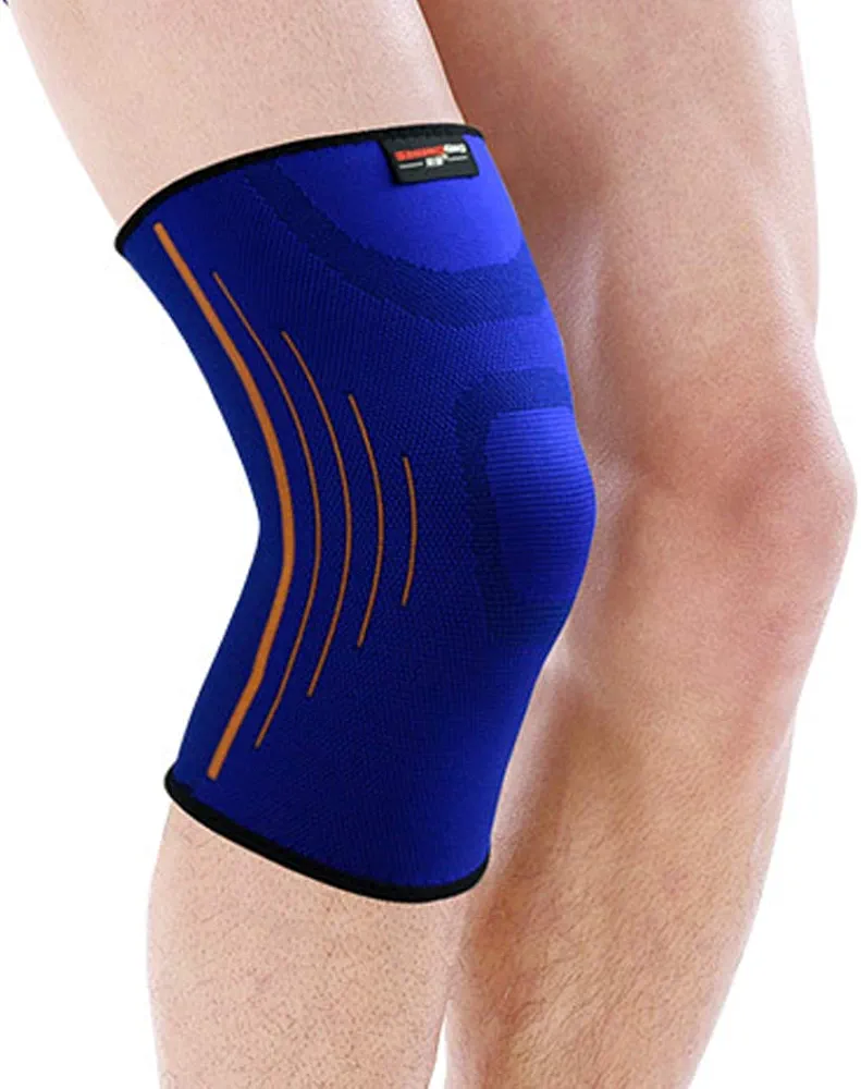HiXB 2X Rodilleras Deportivas Rodilla de compresión para Crossfit Correr Deportes Baloncesto Desgarro de Meniscos Artritis Alivio para el Dolor en Las Articulaciones,Blue,S
