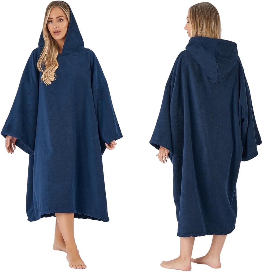 Brentfords Poncho de Toalla para Adultos, con Capucha, Grande, para baño, Surf, Playa, Absorbente, de Microfibra Seca, para Hombres y niños, de Secado rápido