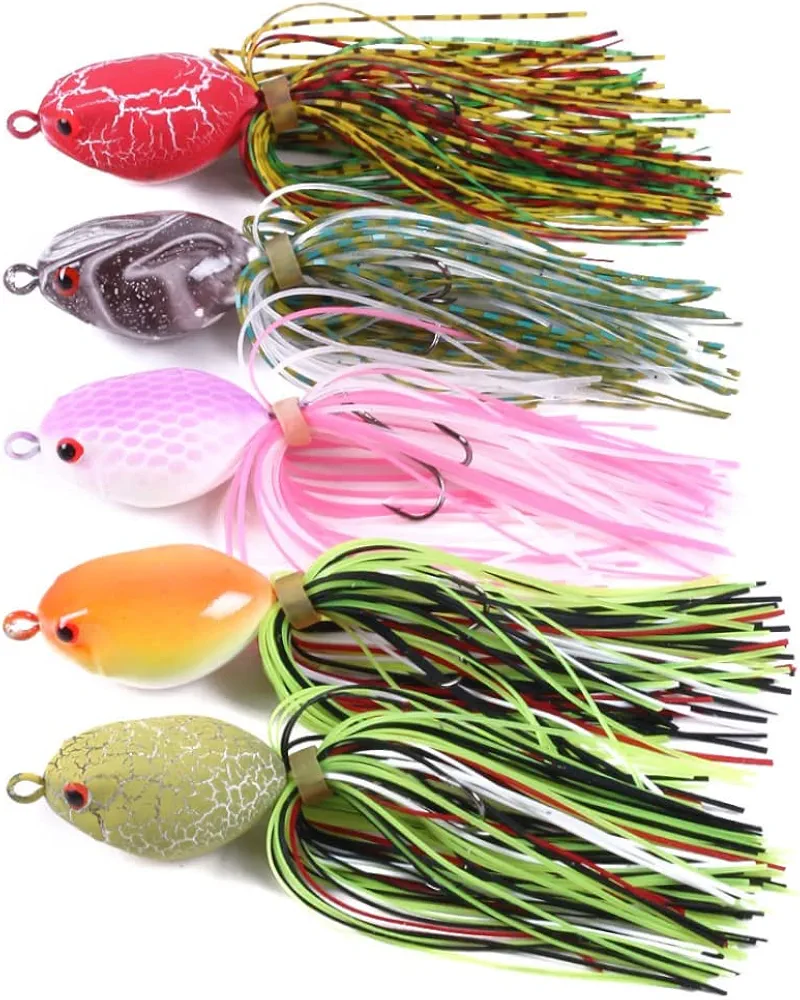 Señivos de Pesca Topwater plástico Artificial Cebo Blando Cebo señuelos de Pesca para Agua Salada Cebo de Agua Dulce 5pcs artículos Deportivos
