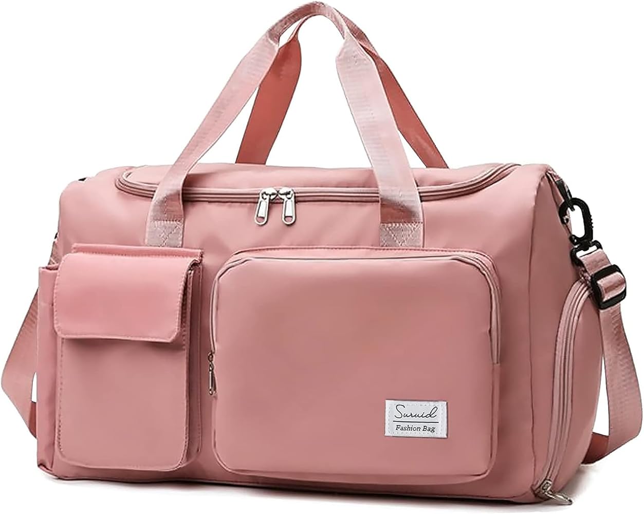 Bolsa de Deporte Impermeable Hombre Mujer | Bolsa de Viaje y Gimnasio Unisex | Bolsa Deportiva con Compartimentos Separados y Asas Reforzadas | Ideal para Sport Gym y Fitness, Color Rosa