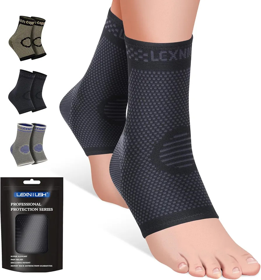 Tobillera profesional para mujer y hombre, 2 unidades, para fascitis plantar, artritis, esguinces de tobillo, tendón de Aquiles, dolor de articulaciones, deporte