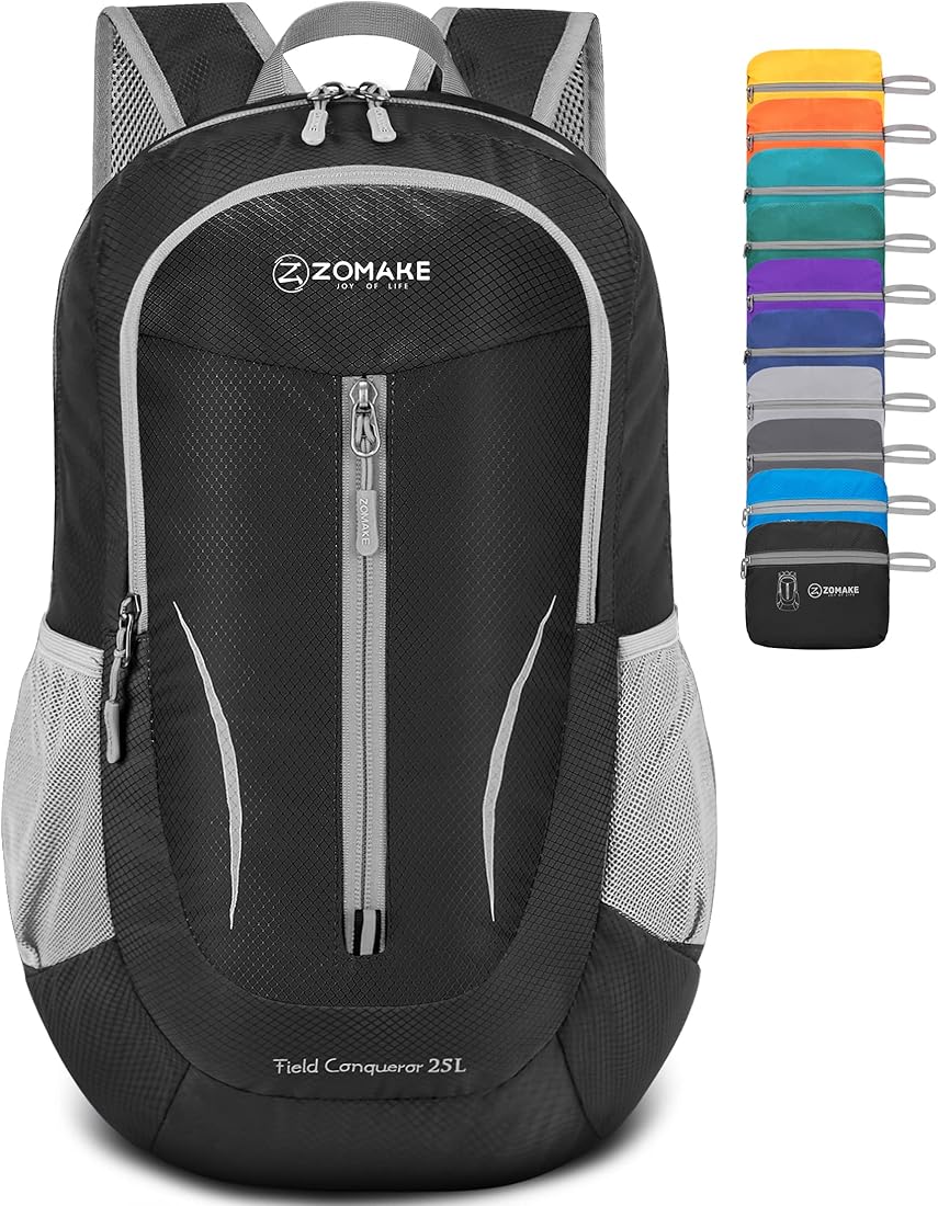 ZOMAKE Mochila Plegable Ultraligera - Mochilas de Senderismo Pequeña Mochila Con Resistencia Al Agua 25L Para Hombre Mujer Viaje Trekking Deporte