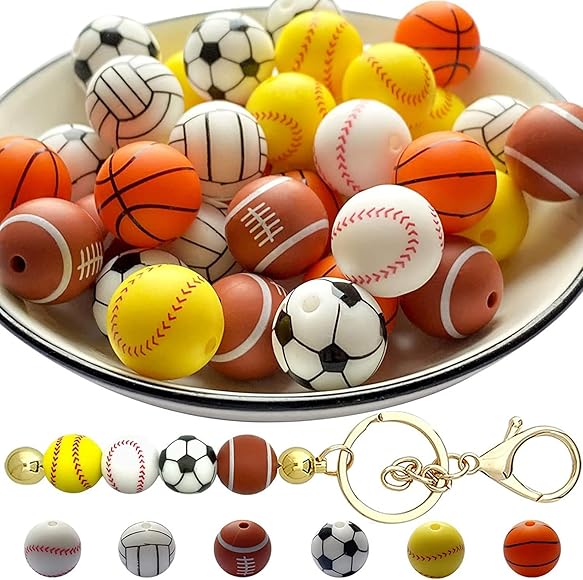 Illkjasfc Artículos deportivos Llavero Béisbol Fútbol Colgante Llavero Llavero Pulsera Deportista Fiesta Regalo