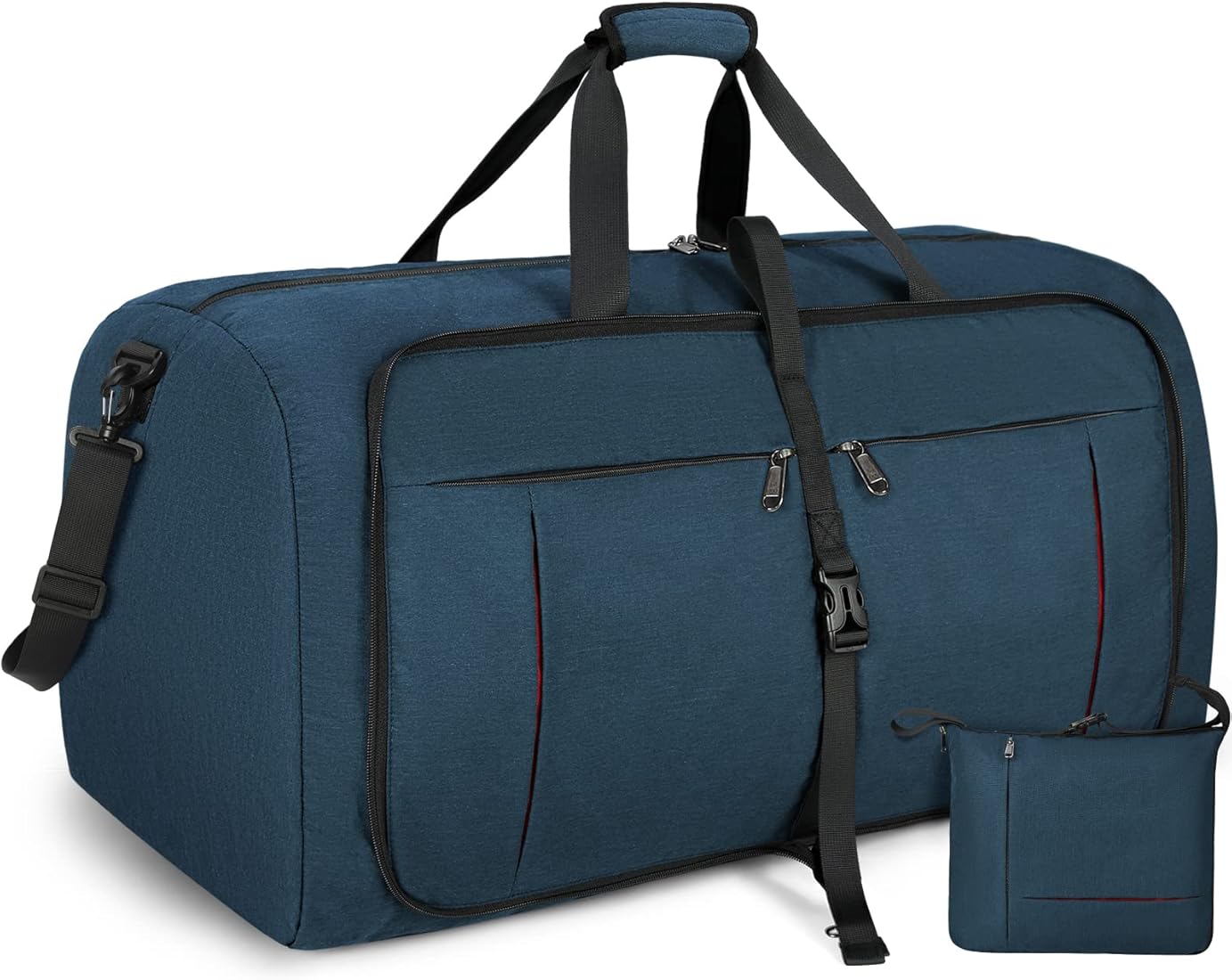 NUBILY Bolsa de Viaje Plegable 80L Grande Bolsa Deporte para Hombre Mujere con Compartimento Zapatos Bolsa Gimnasio Bolsa Fin de Semana Azul