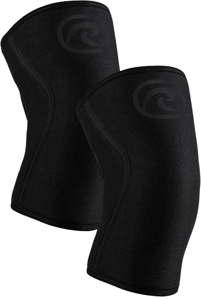 Rehband Power Max vendaje de rodilla fuerza deportes 7mm SBR/neopreno, adecuado para competiciones, rodilleras para musculación, Color:Carbon/Negro - 1 Par, Talla:XXL