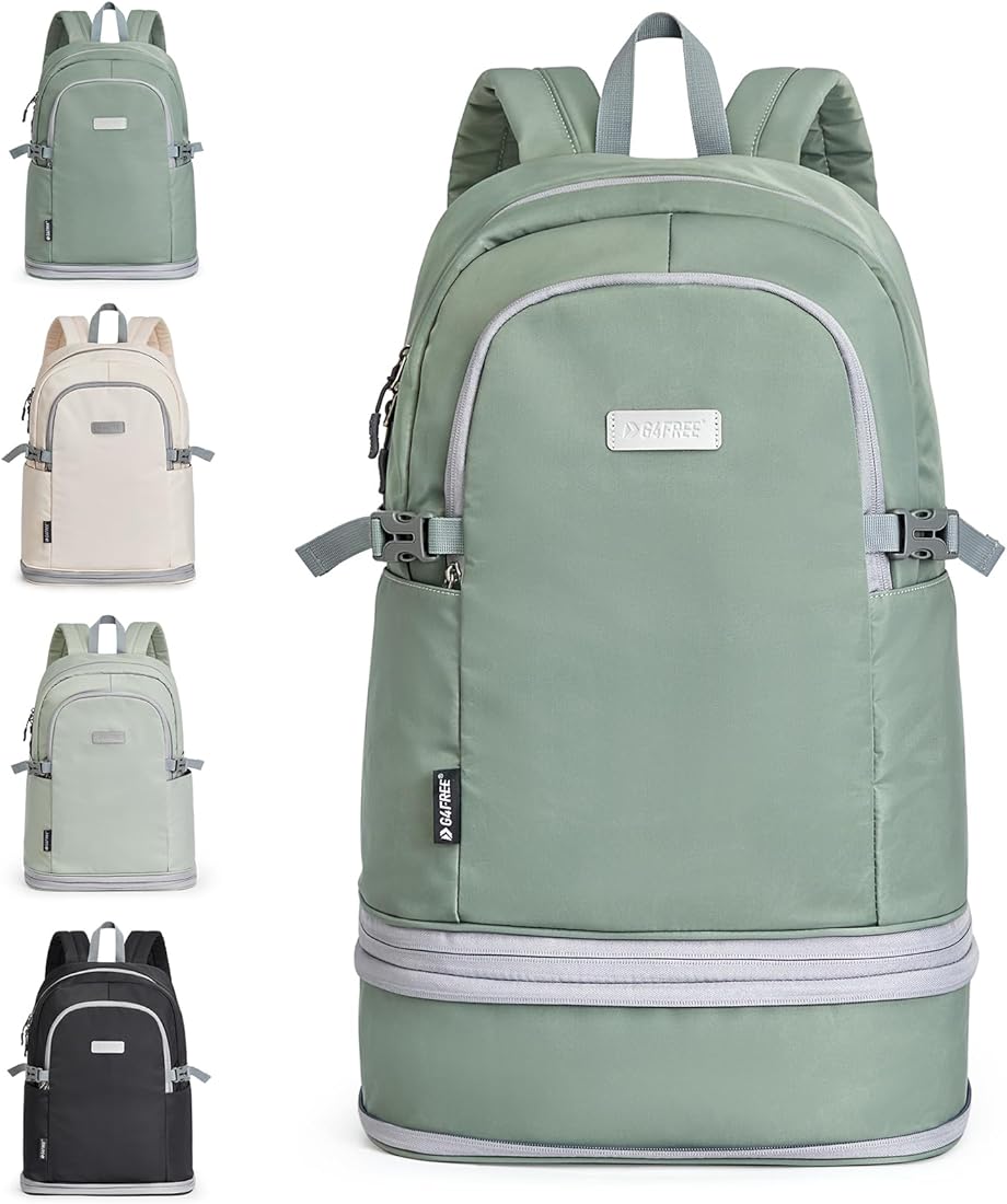G4Free Mochila de gimnasio impermeable de 35 litros con compartimento para zapatos y bolsillo húmedo, ligera, casual, bolsa deportiva para gimnasio