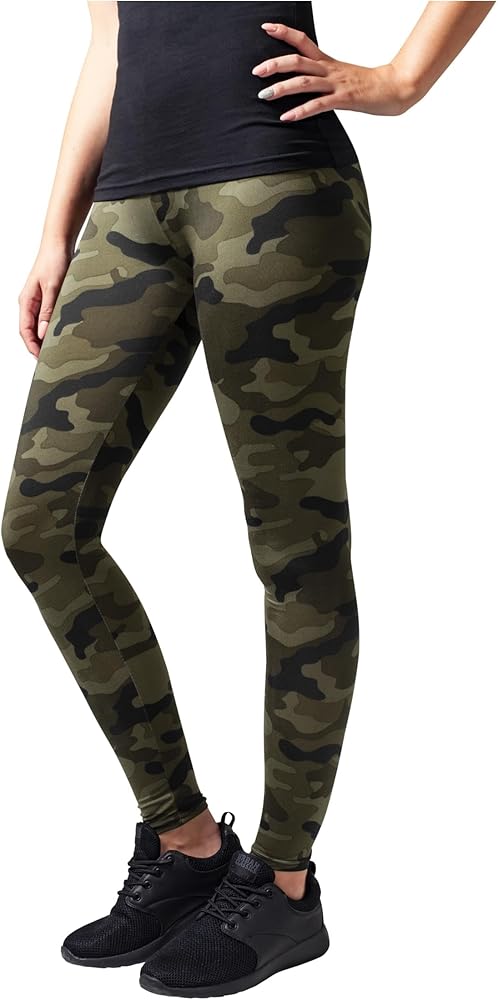 URBAN CLASSICS Leggings para Mujer, Camuflaje, Material Opaco, Elástico y Cómodo - Pantalones Deportivos, Tela Resistente