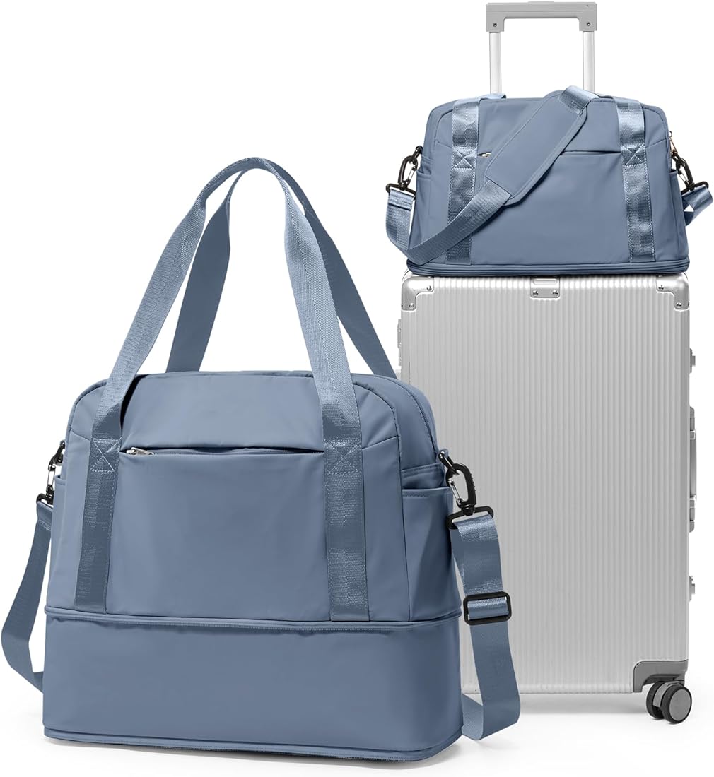 Bolsa de Deporte de Viaje, Bolsa Grande de Gimnasio para Mujer, Bolsa de Fin de Semana, Bolsa de Transporte para avión, Bolsa de Playa para Mujer, Bolsa de Noche,Bolsa de Equipaje con Bolsa húmeda