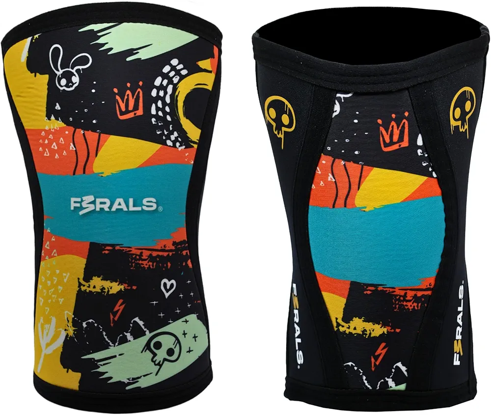 F3RALS® RODILLERAS CROSS TRAINING | Rodilleras Neopreno Weightlifting - Rodilleras 7mm - Rodillera Deportiva - Rodilleras Para Gym - Rodilleras Powerlifting - Rodilleras Ajustable (SKULL/XL)