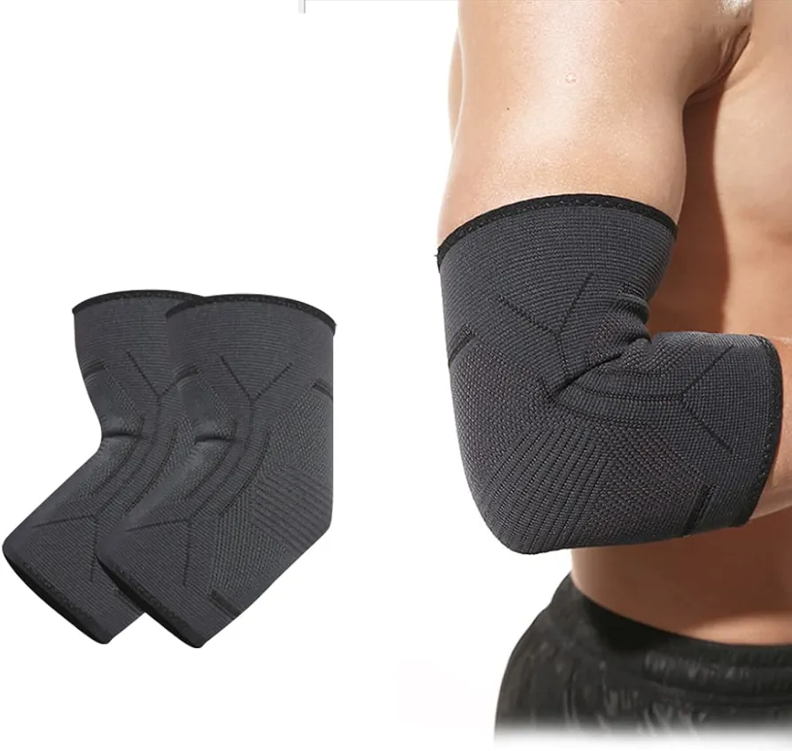 TOFBS Coderas Epicondilitis para Hombre y Mujer, 1 Par Coderas Deportiva, Codera Codo Tenista y Codo de Golfista, Coderas para Tendinitis y alivio del dolor articular (M, Negro)