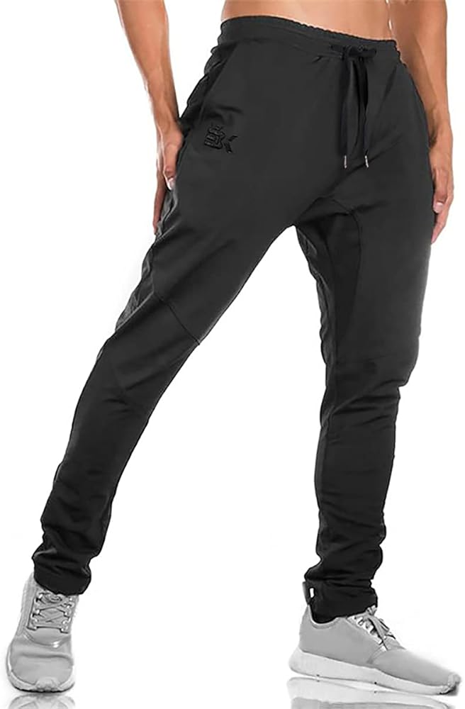BROKIG - Pantalones de Deporte para Hombre, Corte Ajustado, con Bolsillos Dobles