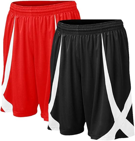 TopTie Pantalones Baloncesto Hombre Deporte Shorts Pantalones Cortos Hombre Fútbol Pantalones Crossfit Gym Running Pretina Elástico Negro