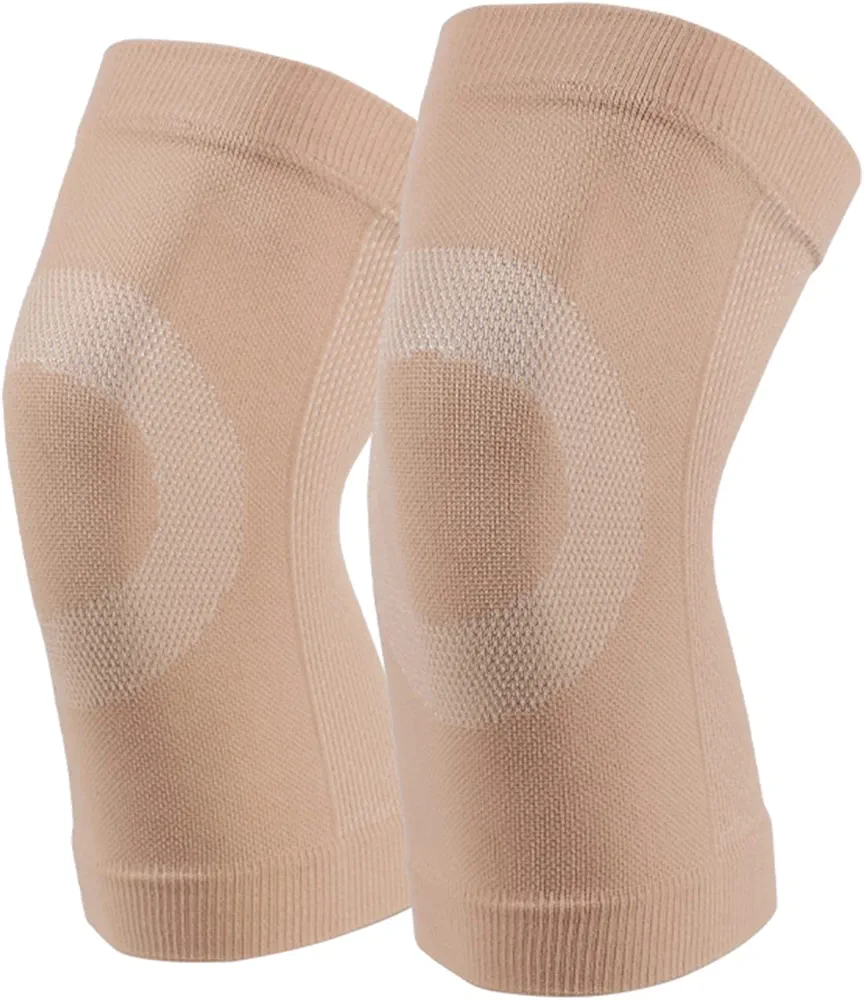 Rodillera de Compresión Rodilleras Elasticas Menisco Ligamentos Rodillera Para Dolor En Las Articulaciones, Artritis, ACL, Recuperación de Lesiones, Correr, Unisex 2 piezas (XL, beis)