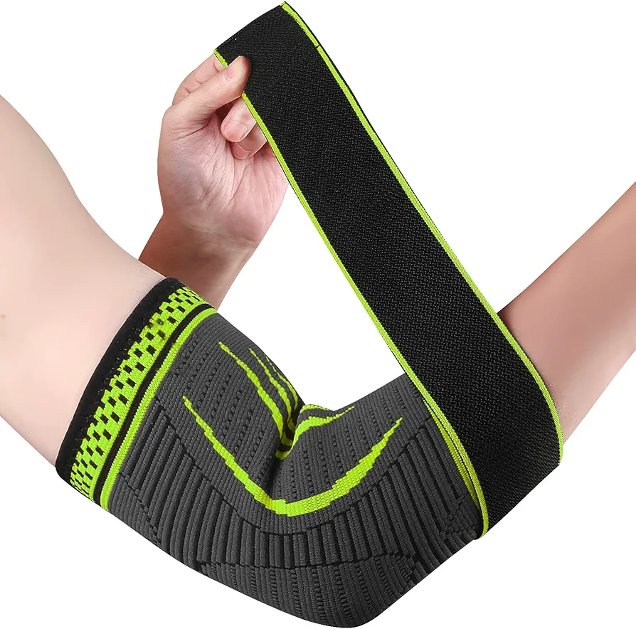 Coderas Epicondilitis Para Hombre Y Mujer, Coderas Deportivas Ajustable Para Codos de Tenista de Mano Izquierda Y Derecha, Codos de Golf, Artritis, Tendinitis, Alivio Dolor Articulación (verde, M)