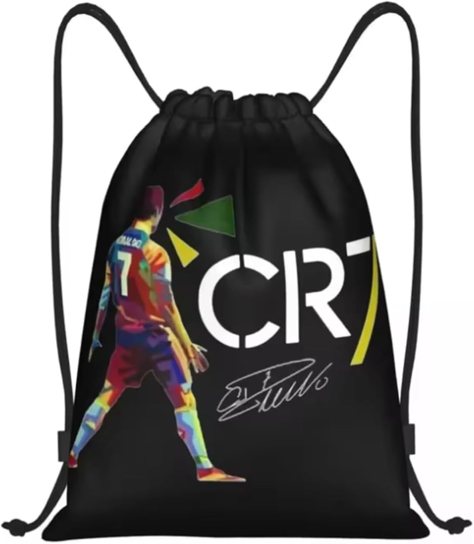 EZB Football Legend Ronaldo CR7 - Mochila de tamaño mediano de 36 x 30 cm, multiusos, kits deportivos, kits de polietileno, gimnasio, almuerzo, vacaciones, playa, bolsa de fútbol | Bolsa colorida CR7,