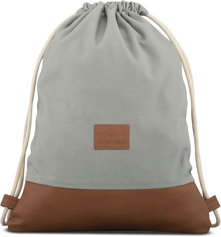Johnny Urban Mochila Gimnasio Mujer y Hombre - Luke - Bolsa de Lona con Bolsillo - Mochilas de Algodón con Cordóne para Deporte, Tiempo Libre y Playa - Hidrófugo