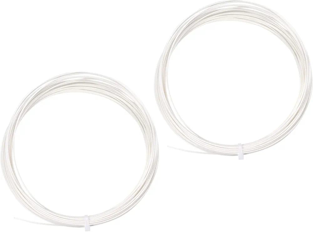 PATIKIL 16L 1.25mm Tenis Cuerda, Poliéster Tenis Cuerda Suave y Natural Deportes Artículos para Tenis - 2 Paquetes (Blanco)