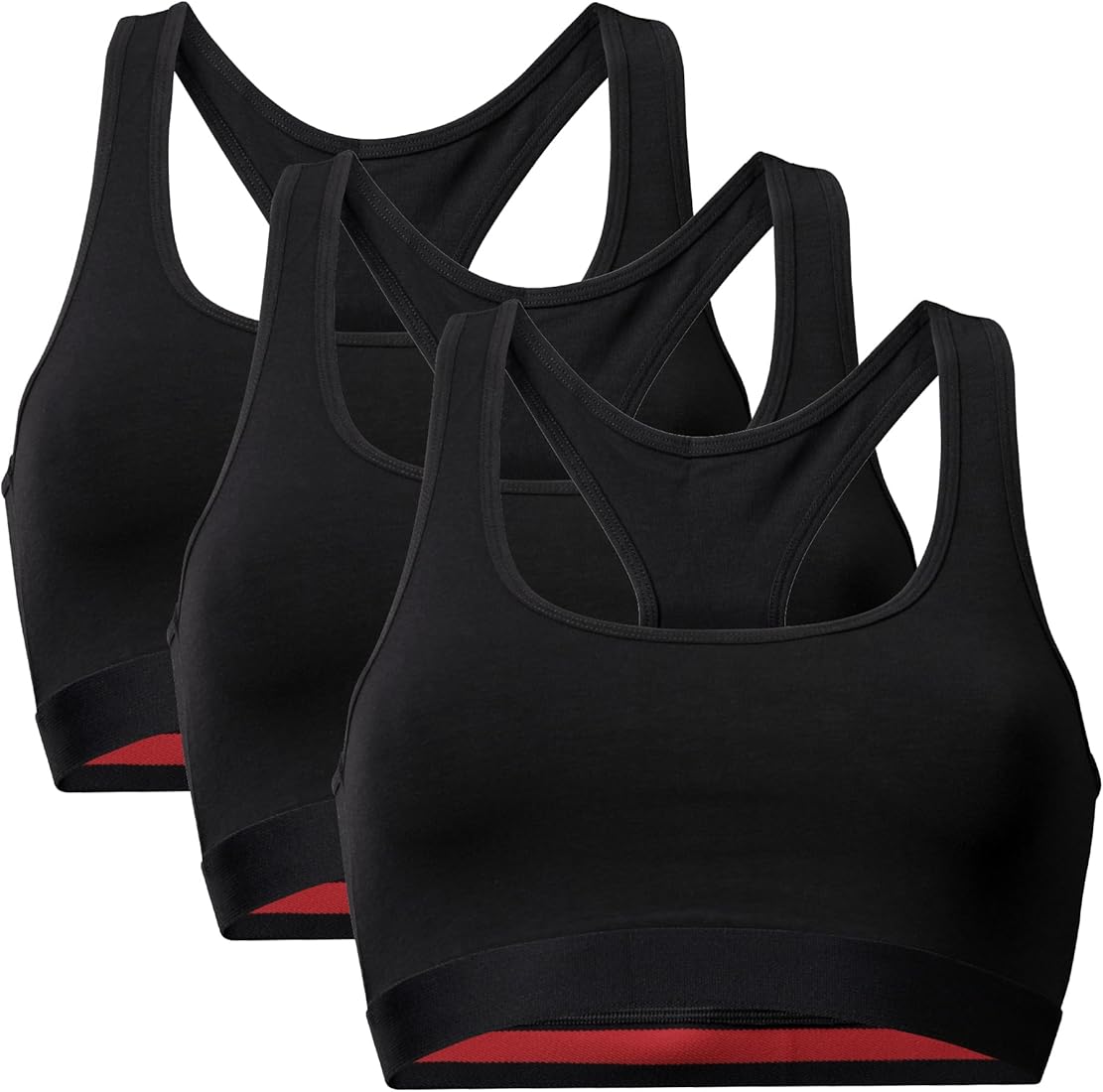 DANISH ENDURANCE Sujetador Espalda Nadadora para Mujer, Algodón Orgánico Suave, 1 y 3 Pack