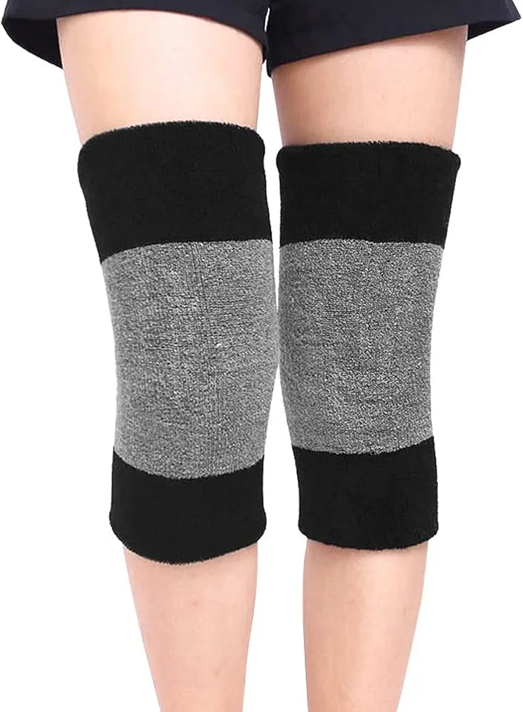 iNszkoos 1 par de rodilleras unisex de invierno gruesas y elásticas, para mujeres y ancianos, para ciclismo, correr, bailar, aliviar el dolor en las articulaciones y la artritis